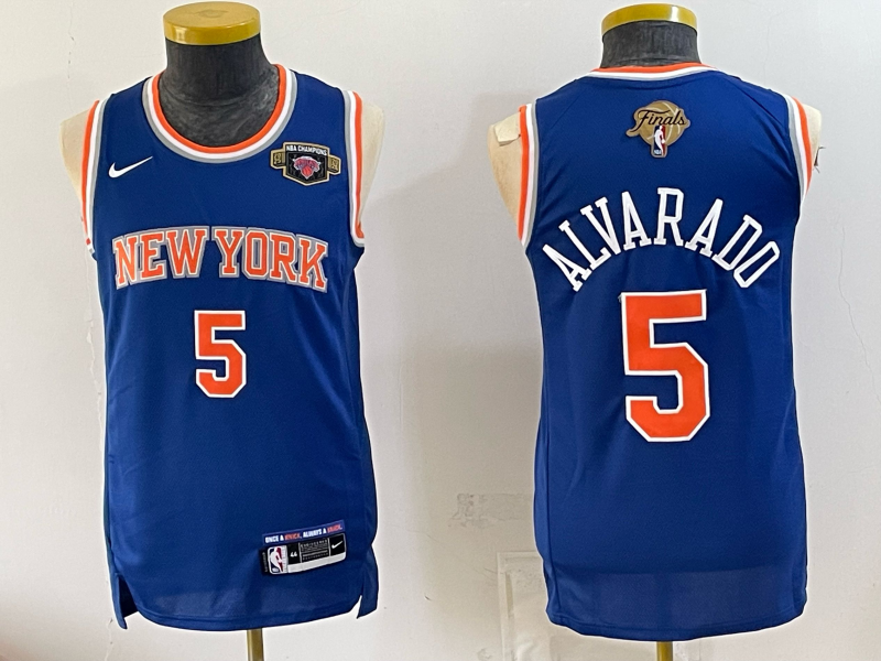 Men New York Knicks #5 Alvarado blue 2026 Nike NBA jersey 07230015->new york knicks->NBA Jersey